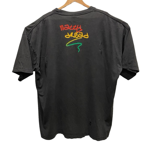 Vintage Reggae Rasta Bob Marley Natty Dread T-Shirt 2XL Black Hoss T USA Patina - Picture 3 of 12